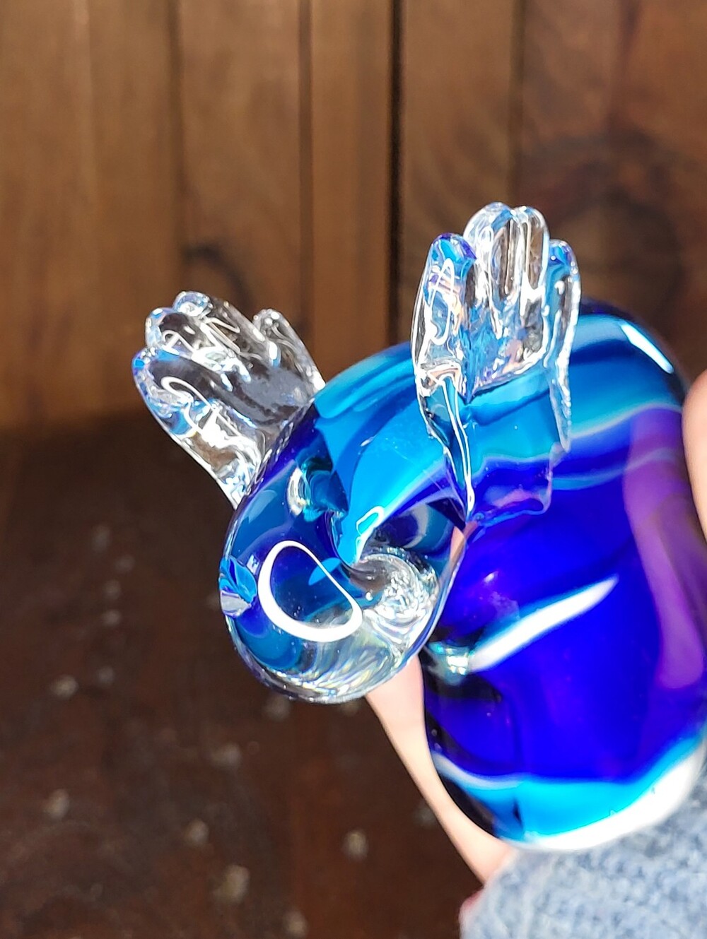 Handblown Blue Glass Moose - Picture 9 of 12